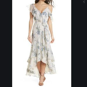 WAYF Elanor Ruffle Faux Wrap Maxi Dress